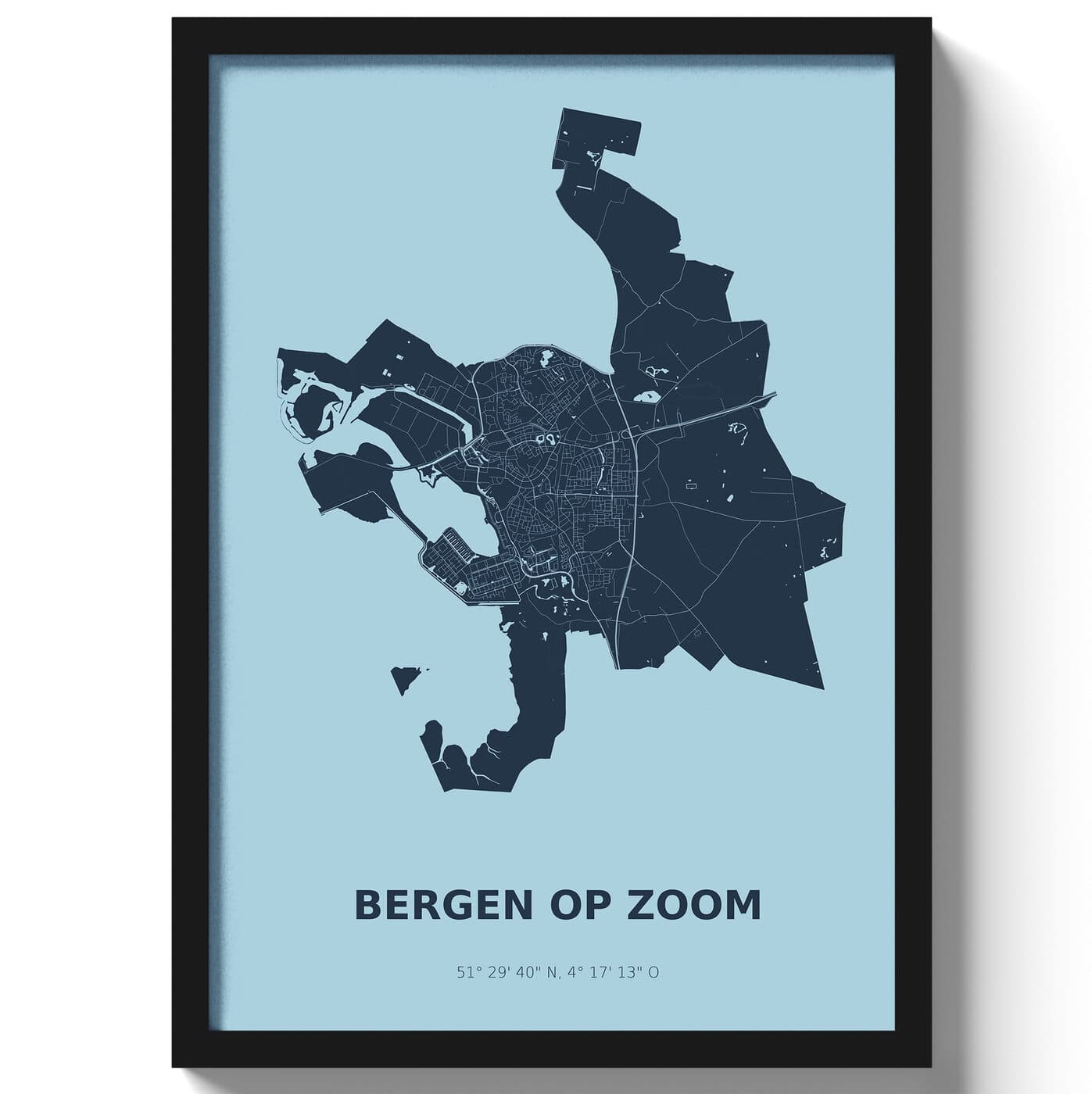 Poster Bergen op Zoom - Blauw