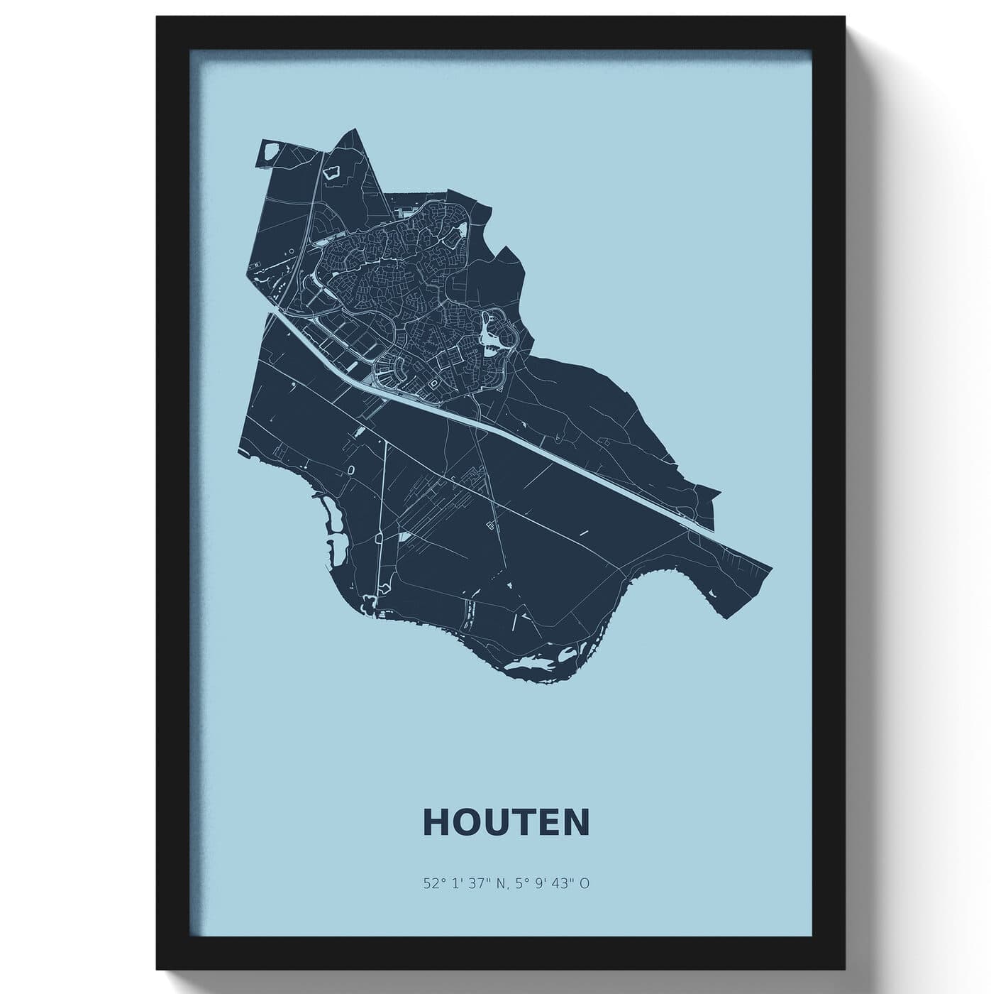 Poster Houten - Blauw