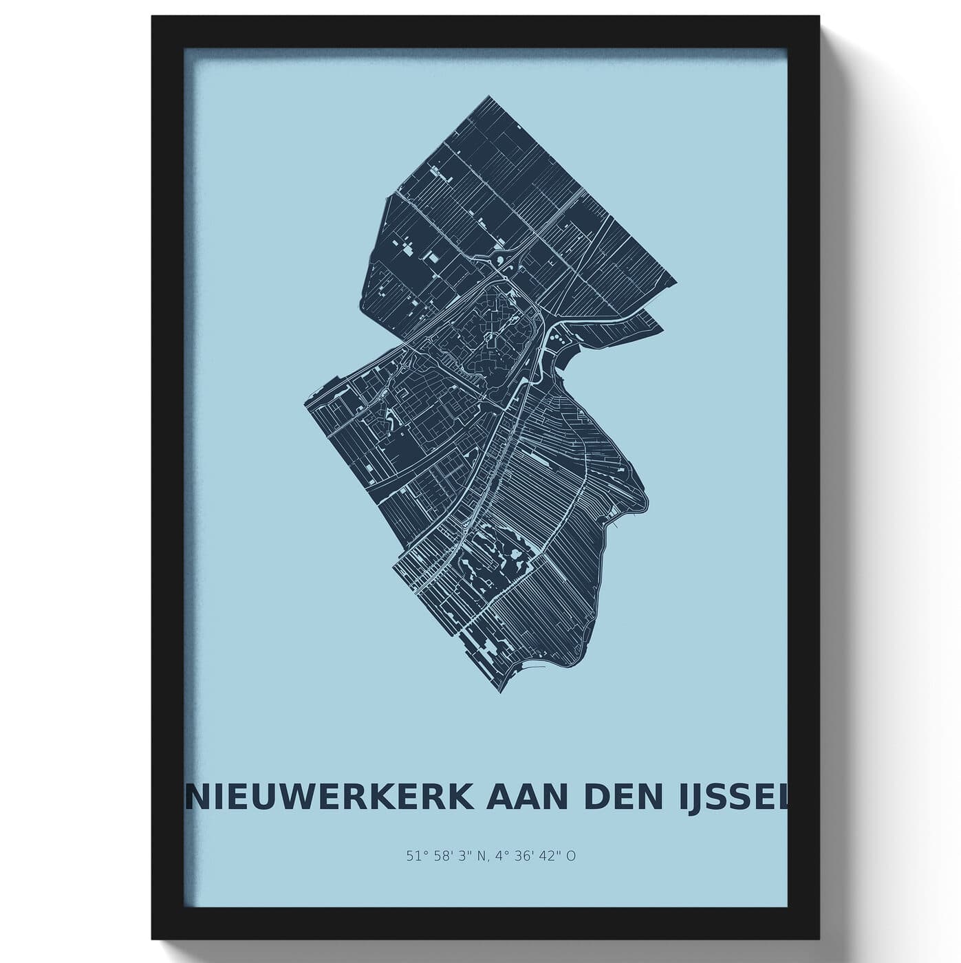 Poster Nieuwerkerk aan den IJssel - Blauw