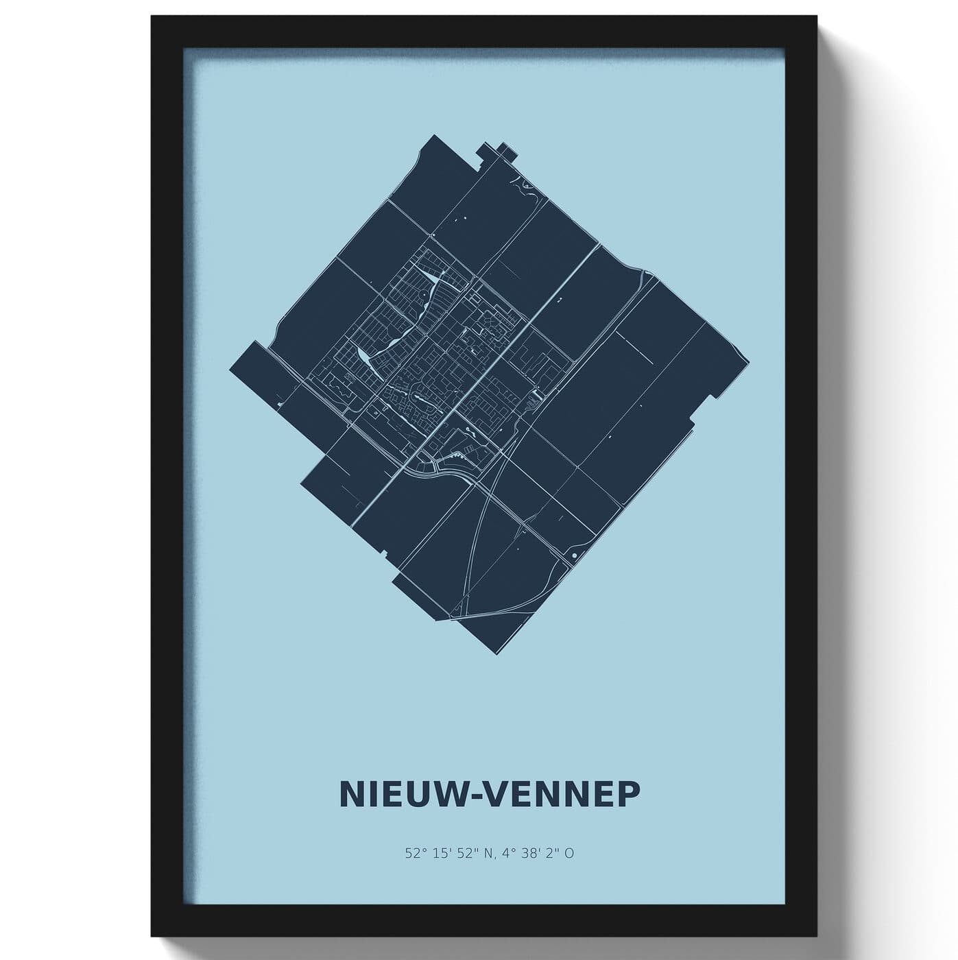Poster Nieuw-VennepA4 - 21 x 30 cm - Blauw