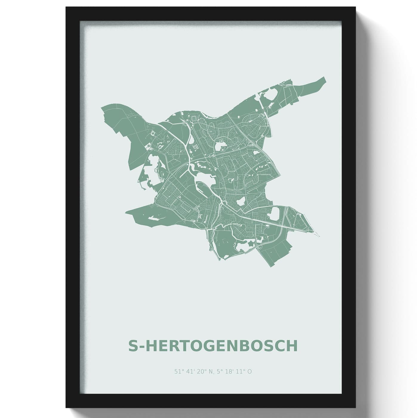 Poster s-HertogenboschA4 - 21 x 30 cm - Groen